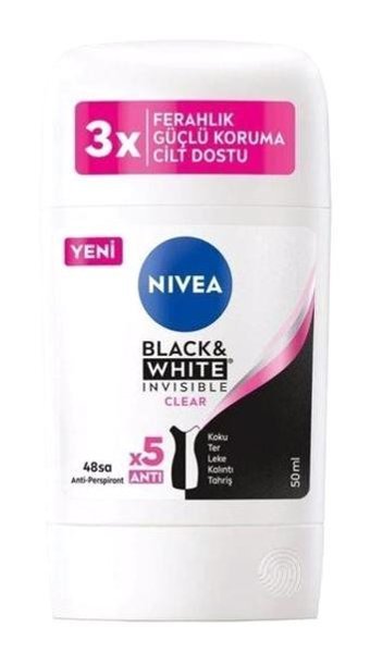 Nivea Black&White Invisible Clear Stick Erkek Deodorant 50 ml