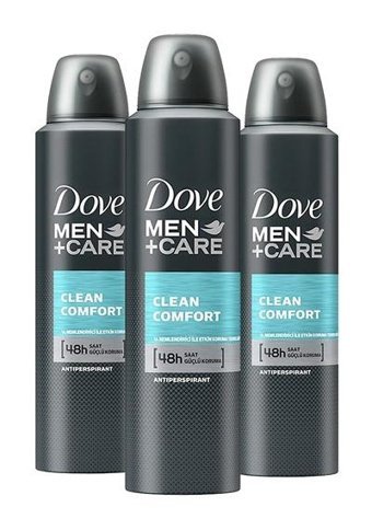 Dove Sprey Erkek Deodorant 3x150 ml