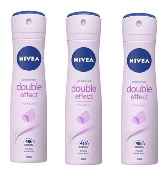 Nivea Double Effect Sprey Kadın Deodorant 3x150 ml