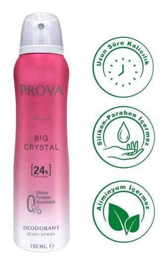 Prova Big Crystal Sprey Kadın Deodorant 3x150 ml