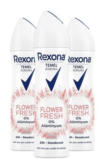 Rexona Flower Fresh Musk Sprey Kadın Deodorant 3x150 ml