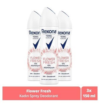 Rexona Flower Fresh Musk Sprey Kadın Deodorant 3x150 ml