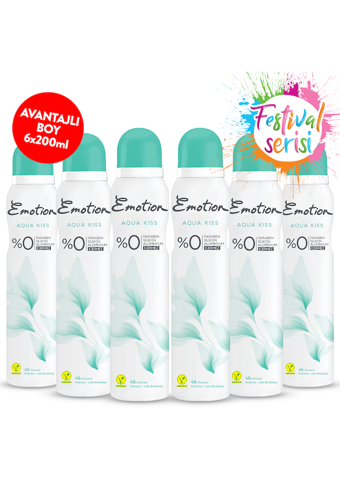 Emotion Aqua Kiss Sprey Kadın Deodorant 6x200 ml