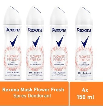 Rexona Flower Fresh Musk Sprey Kadın Deodorant 4x150 ml