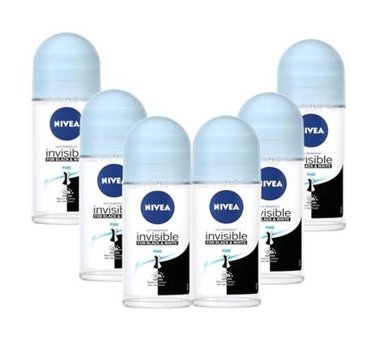 Nivea Black&White Invisible Pure Roll-On Kadın Deodorant 6x50 ml