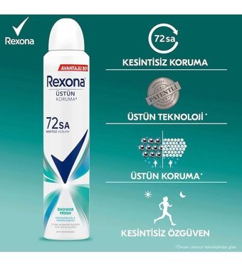 Rexona Shower Fresh Kadın Deodorant 3x200 ml
