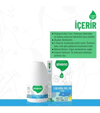 Siveno Teen Ter Önleyici Roll-On Erkek Deodorant 2x50 ml