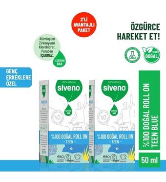 Siveno Teen Ter Önleyici Roll-On Erkek Deodorant 2x50 ml