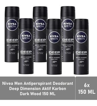 Nivea Deep Dimension Dark Wood Erkek Deodorant 6x150 ml