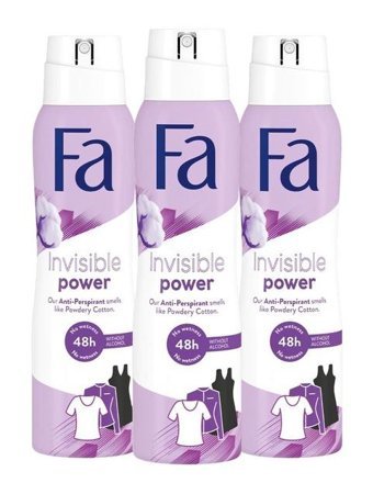 Fa Invisible Power Sprey Unisex Deodorant 3x50 ml