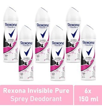 Rexona Black&White Invisible Pure Sprey Kadın Deodorant 6x150 ml