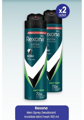 Rexona Invisible Mint Fresh Erkek Deodorant 2x150 ml