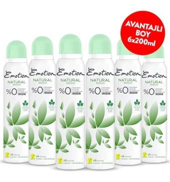 Emotion Natural Breeze Kadın Deodorant 6x200 ml