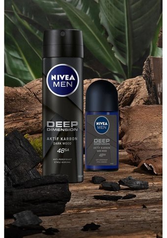 Nivea Deep Dimension Dark Wood Erkek Deodorant 4x150 ml