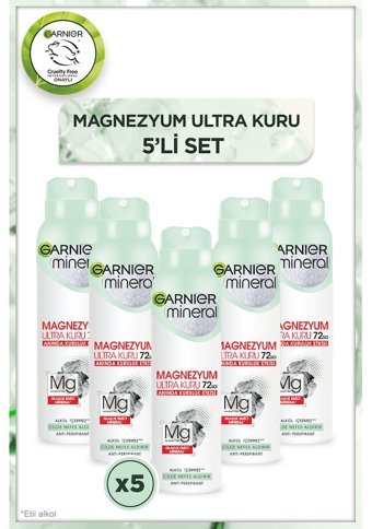 Garnier Mineral Sprey Kadın Deodorant 5x150 ml