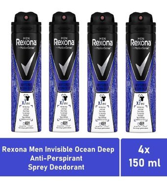 Rexona Invisible Ocean Deep Sprey Erkek Deodorant 4x150 ml
