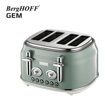 Berghoff Gem Retro 4 Dilim Kırıntı Tepsili 1750 W Yeşil Ekmek Kızartma Makinesi