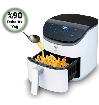 Wiami 159X Seri Airfryer 3.5 lt Tek Hazneli Led Ekranlı Yağsız Sıcak Hava Fritözü Beyaz