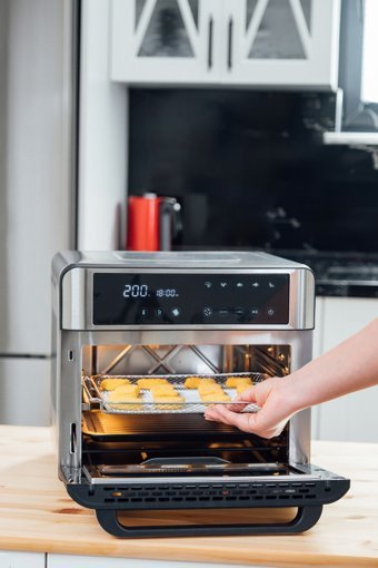 Umie FR25 Airfryer 25 lt Tek Hazneli Led Ekranlı Yağsız Sıcak Hava Fritözü Gümüş