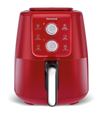 Homend Airfryday 2511h Airfryer 4 lt Tek Hazneli Sıcak Hava Fritözü Kırmızı