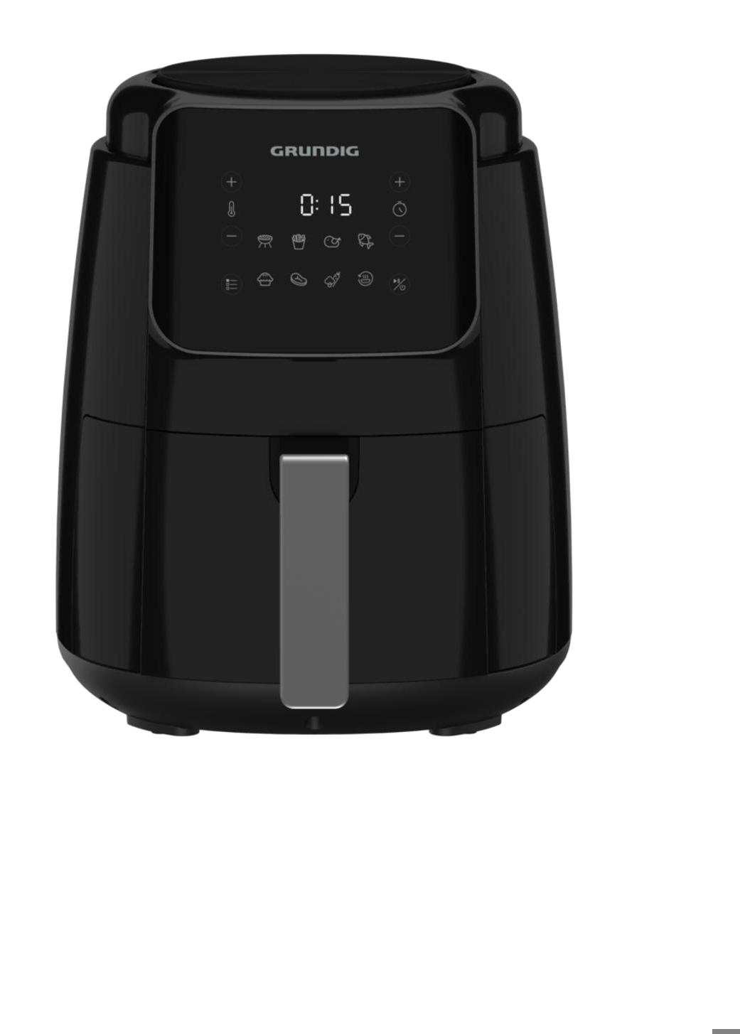 Grundig FRA 4335 S Airfryer 4.7 lt Tek Hazneli Led Ekranlı Sıcak Hava Fritözü Siyah