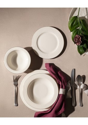 Madame Coco Relief 24 Parça 6 Kişilik Bone China Porselen Yuvarlak Yemek Takımı