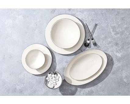 Porland 04ALM007394 27 Parça 6 Kişilik Porselen Yuvarlak Yemek Takımı