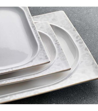 Schafer Glamor Point 60 Parça 12 Kişilik Bone China Porselen Kare Yemek Takımı
