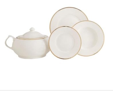 Güral Porselen 60 Parça 12 Kişilik Bone China Porselen Yuvarlak Yemek Takımı