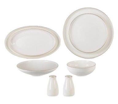 Rossel Premium 75208 55 Parça 12 Kişilik Bone China Porselen Yuvarlak Yemek Takımı