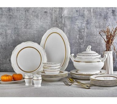 Aryıldız Ar 60027 60 Parça 12 Kişilik Porselen Yuvarlak Yemek Takımı