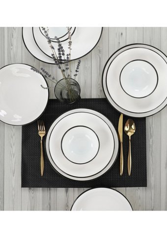 Keramika Simply 12 Parça 4 Kişilik Seramik Yuvarlak Yemek Takımı