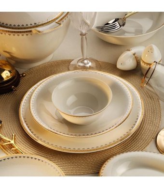 Royal London Helena 60 Parça 12 Kişilik Bone China Porselen Yuvarlak Yemek Takımı