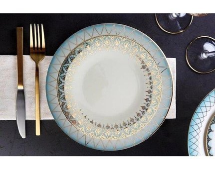 Porland Mahpeyker 60 Parça 12 Kişilik Porselen Yuvarlak Yemek Takımı