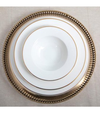 Güral Porselen Harika 26 Parça 6 Kişilik Bone China Porselen Yuvarlak Yemek Takımı