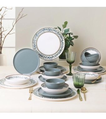 Keramika 21635-36 24 Parça 6 Kişilik Seramik Yuvarlak Yemek Takımı