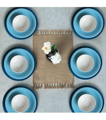 Keramika Mix 18 Parça 6 Kişilik Stoneware Yuvarlak Yemek Takımı