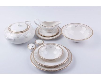Porland 04ALM004296 60 Parça 12 Kişilik Porselen Elips Yemek Takımı