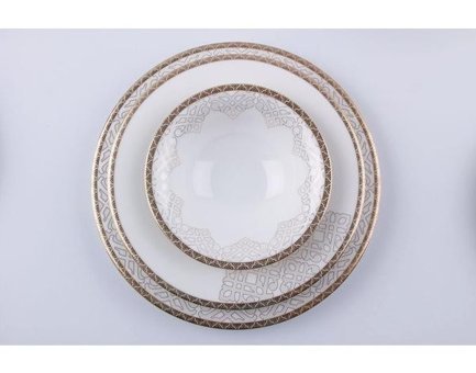 Porland 04ALM004296 60 Parça 12 Kişilik Porselen Elips Yemek Takımı