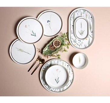 Porland Botanical Serisi 27 Parça 6 Kişilik Porselen Yuvarlak Yemek Takımı