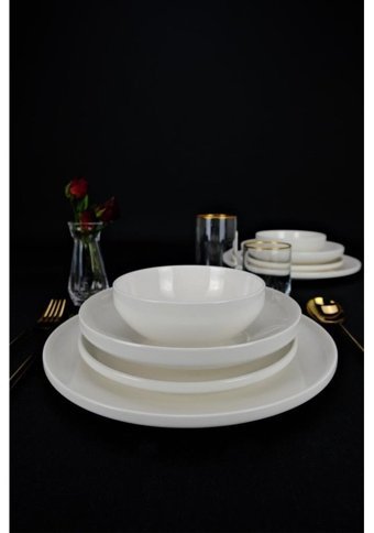 Digithome Aria Collection 24 Parça 6 Kişilik Porselen Yuvarlak Yemek Takımı