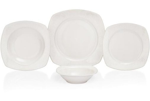 Schafer Kate 48 Parça 12 Kişilik Porselen Kare Yemek Takımı