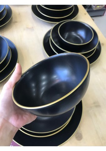 Keramika 24 Parça 6 Kişilik Stoneware Yuvarlak Yemek Takımı