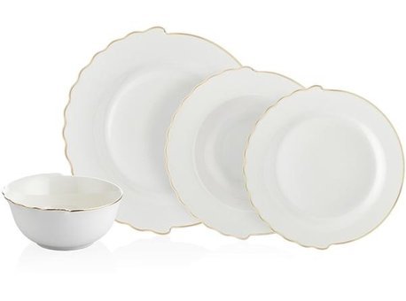 Neva N3521 24 Parça 6 Kişilik Porselen Yuvarlak Yemek Takımı