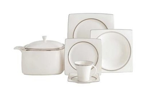 Güral Porselen 85 Parça 12 Kişilik Bone China Porselen Kare Yemek Takımı