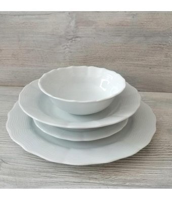 Porland Wavy 24 Parça 6 Kişilik Porselen Yuvarlak Yemek Takımı