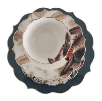 Pink & More TR-3011 24 Parça 6 Kişilik Bone China Porselen Yuvarlak Yemek Takımı