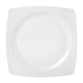 Emsan Ela 60 Parça 12 Kişilik Bone China Porselen Kare Yemek Takımı