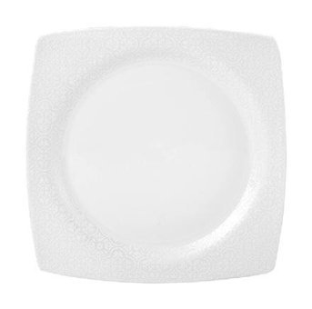 Emsan Ela 60 Parça 12 Kişilik Bone China Porselen Kare Yemek Takımı