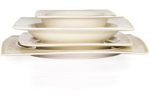 Schafer Glamor Regal 60 Parça 12 Kişilik Porselen Kare Yemek Takımı